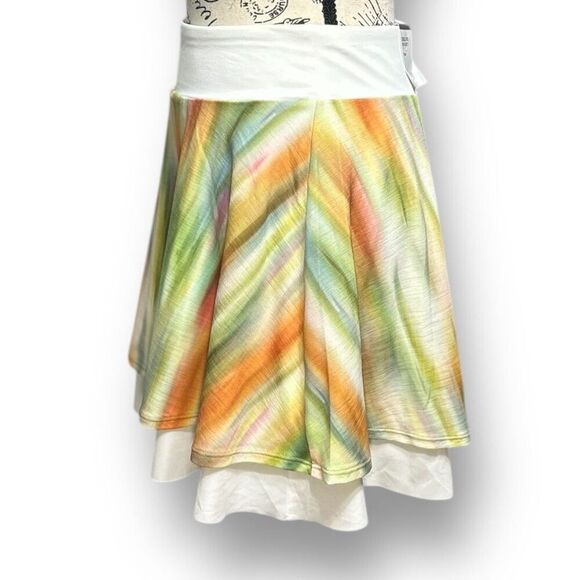 Calia S Green Cream Golf Skort Mesh Double Layer Pocket Stretch Activewear NWT - Picture 4 of 9